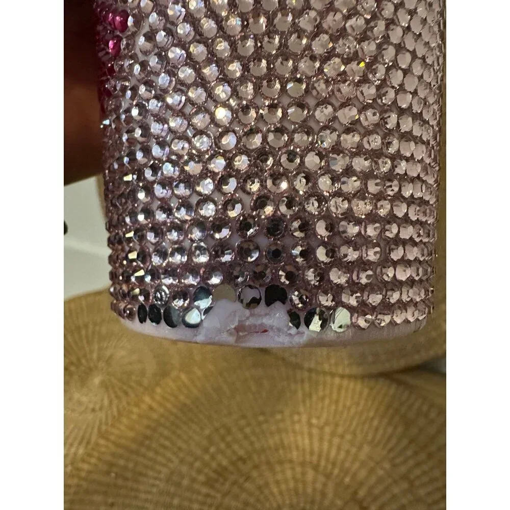 Pink Breast Cancer gem tumbler cup